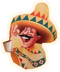 El Rancho mascot, a smiling man in a sombrero