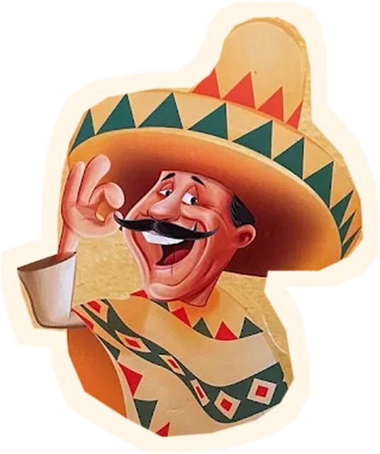 El Rancho's smiling sombrero mascot